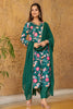 Green Rayon Blend Floral Printed Straight Trouser Suit Set PKSKD2510GRN