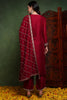 Maroon Silk Blend Solid Embroidered Straight Suit Set PKSKD2511MRN