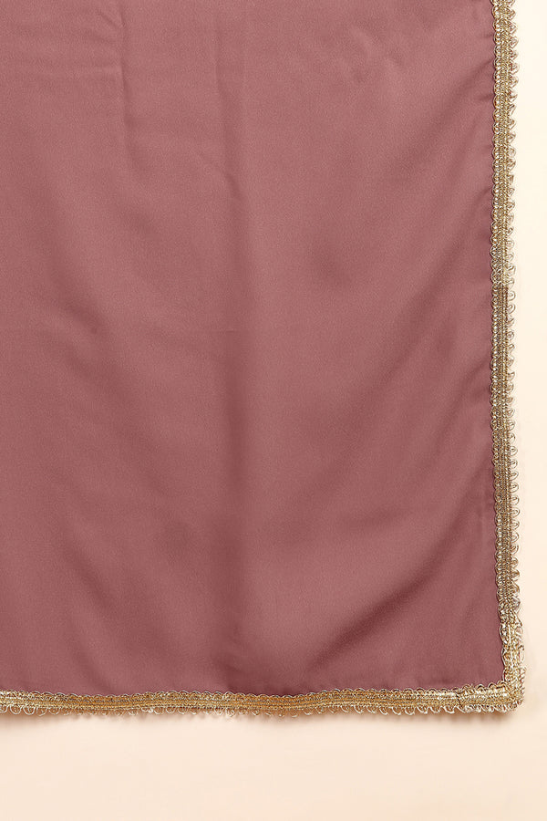Mauve Georgette Embroidered A-Line Palazzo Bottom Suit Set PKSKD2521PNK