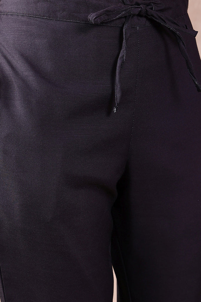 Black Rayon Blend Floral Printed Straight Trouser Bottom Suit Set SETPKSKD2543BLK (M To 3XL Set)