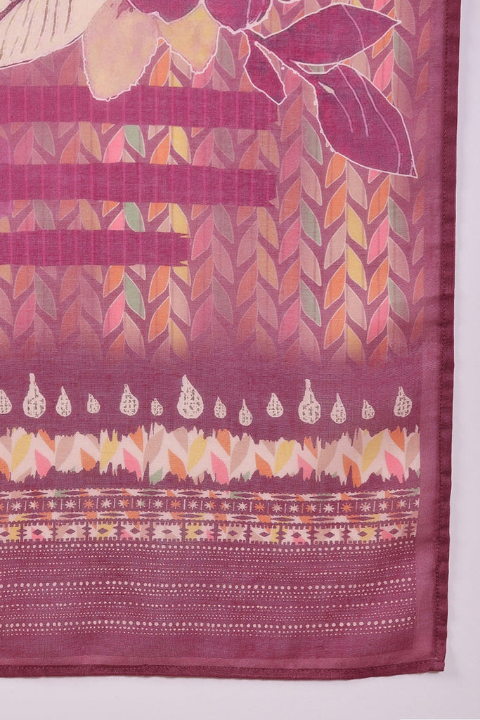 Multi Color Rayon Blend Floral Printed Straight Trouser Bottom Suit Set SETPKSKD2544PPL (M To 3XL Set)