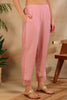 Pink Silk Blend Embroidered Solid Straight Trouser Suit Set PKSKD2631