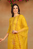 Yellow Silk Blend Embroidered Solid Straight Trouser Suit Set PKSKD2632