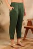 Green Silk Blend Solid Embroidered Straight Trouser Bottom Suit Set PKSKD2635