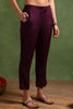 Dark Wine Chanderi Silk Woven Design Straight Trouser Suit Set PKSKD2694