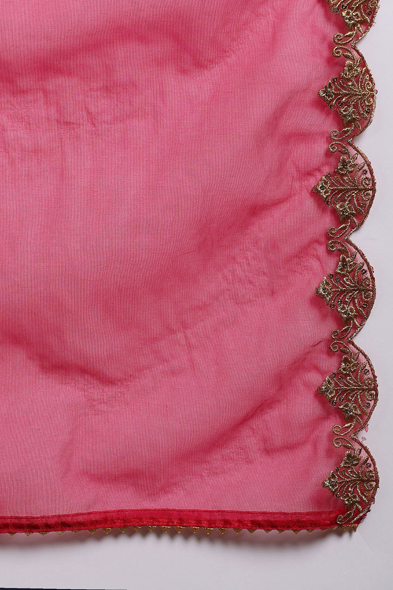 Red Silk Blend Solid Embroidered Anarkali Suit Set With Trouser Bottom PKSKD2726