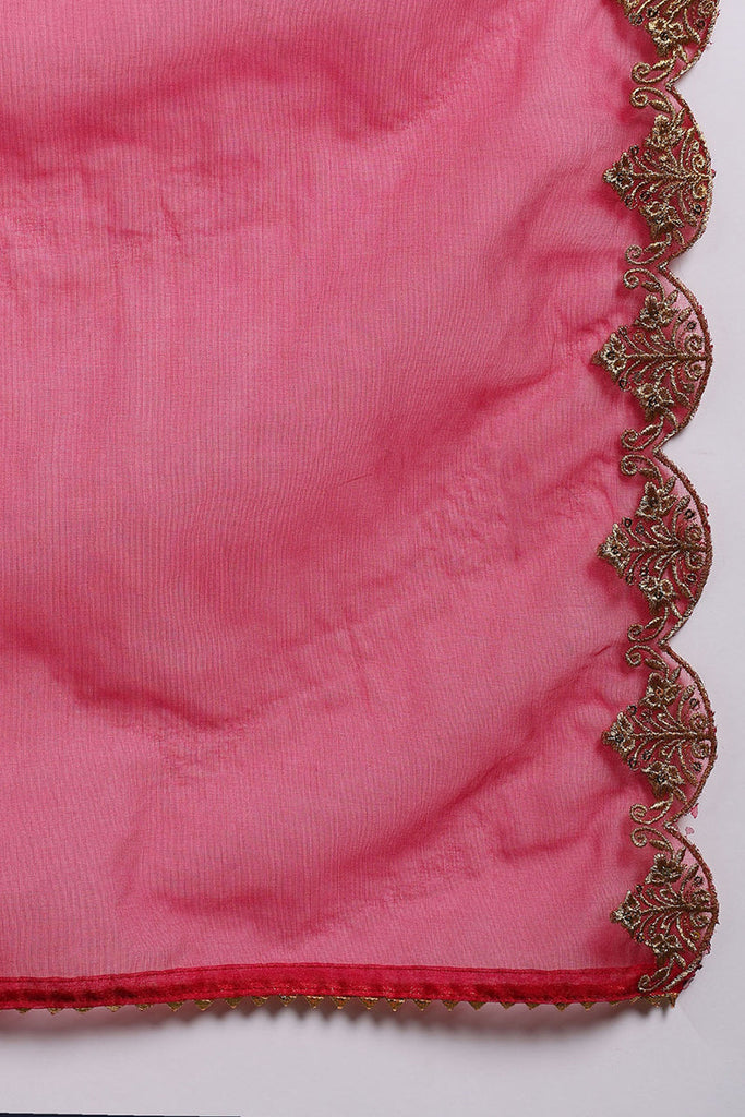 Red Silk Blend Solid Embroidered Anarkali Suit Set With Trouser Bottom PKSKD2726