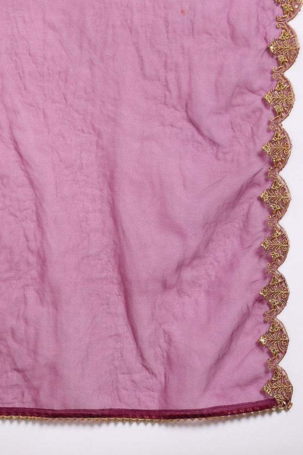 Burgundy Silk Blend Solid Embroidered Anarkali Suit Set With Trouser Style Bottom PKSKD2734