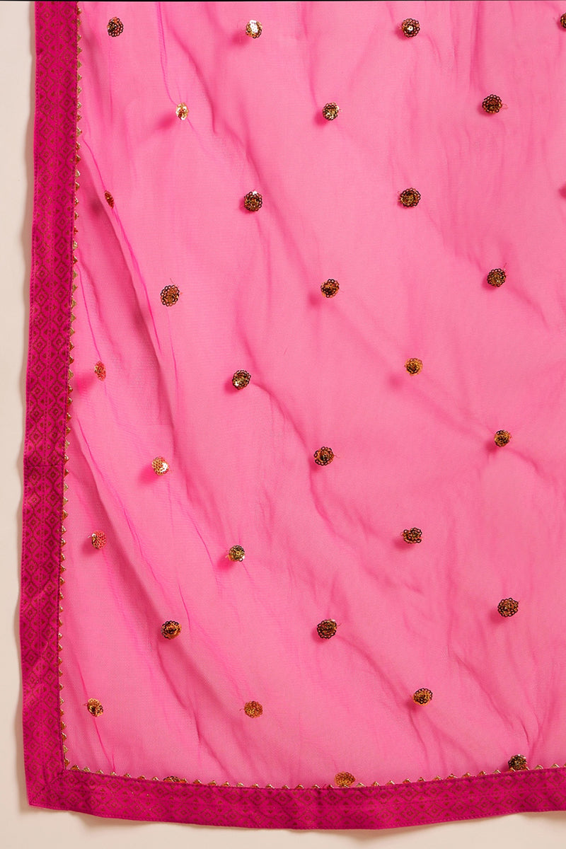 Pink Viscose Rayon Ethnic Motifs Printed Straight Palazzo Suit Set PKSKD2776