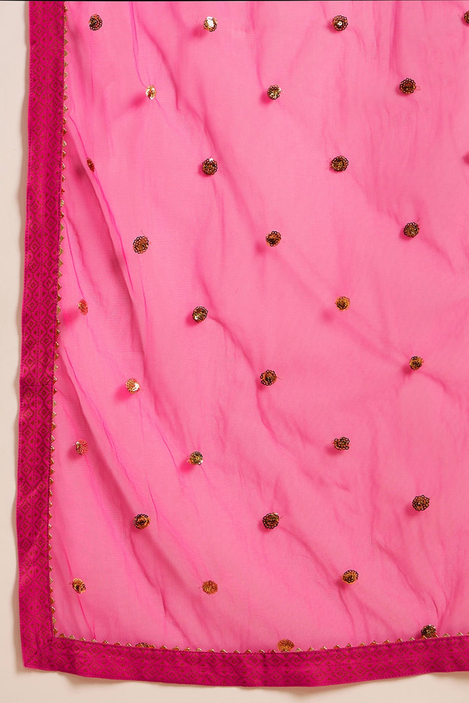Pink Viscose Rayon Ethnic Motifs Printed Straight Palazzo Suit Set PKSKD2776