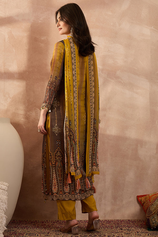 Mustard Viscose Rayon Solid Embroidered Straight Kurta Trousers With Dupatta PKSKD2795