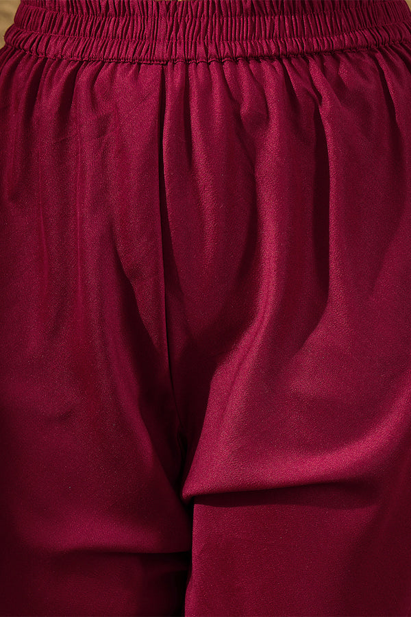 Maroon Pure Silk Bandhani Embroidered Anarkali Suit Sets HOPPKSKD2852