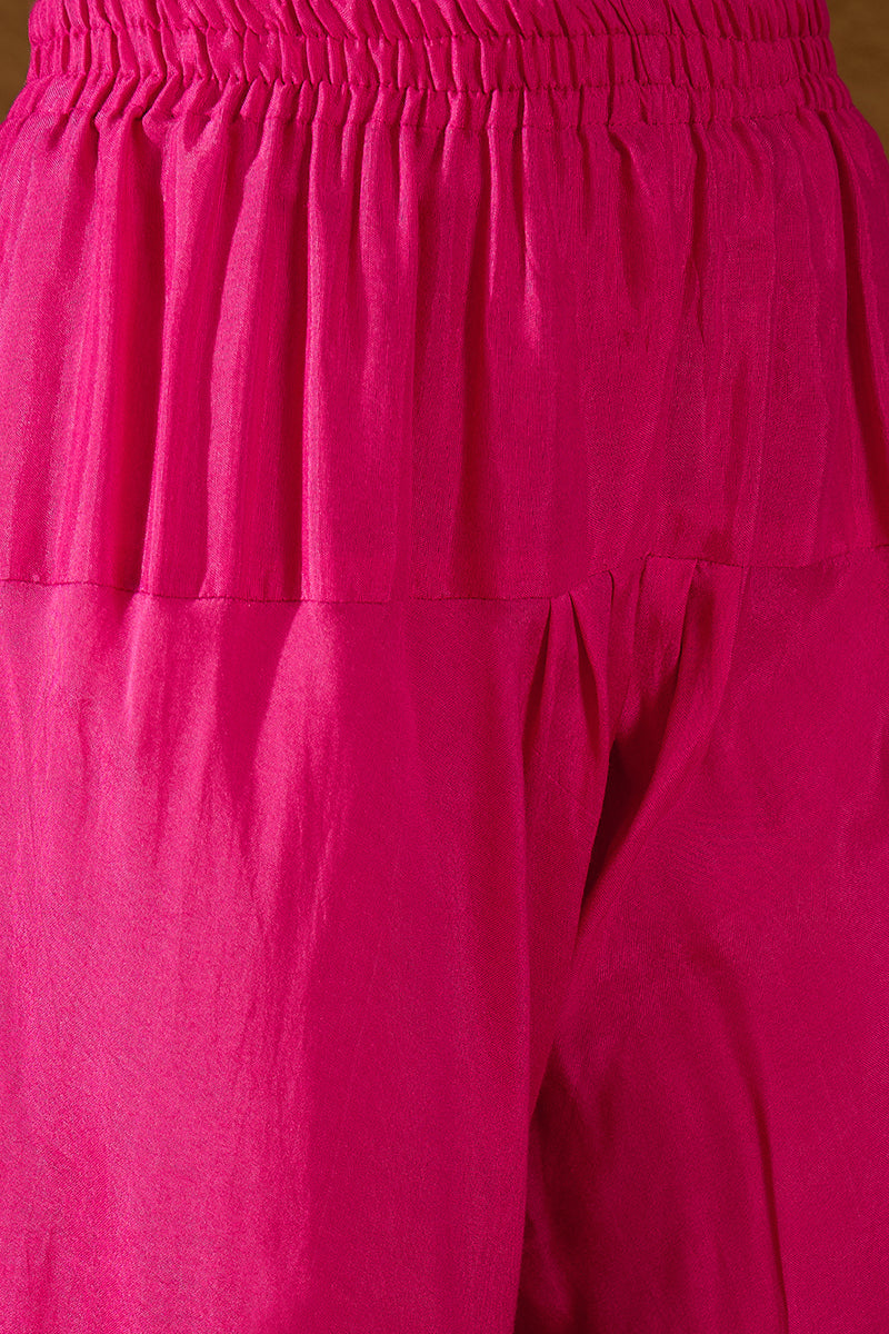 Pink Silk Blend Woven Design Anarkali Kurta Churidar with Dupatta HPKSKD3018