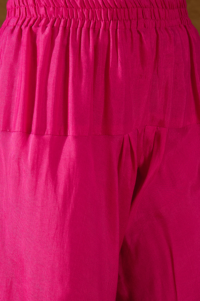 Pink Silk Blend Woven Design Anarkali Kurta Churidar with Dupatta HPKSKD3018