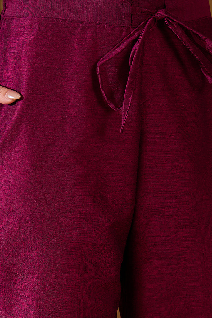 Pink Chanderi Woven Design Anarkali Kurta Palazzo With Dupatta HOPPKSKD3030