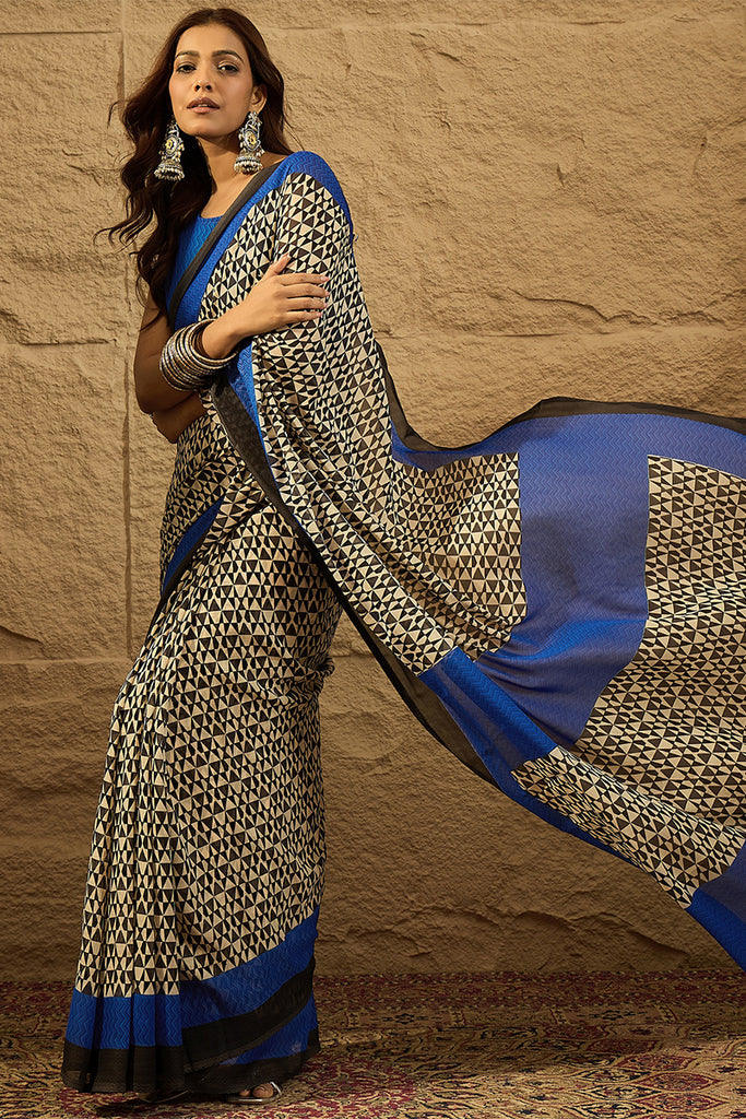 Red Chiffon Printed Saree With Blouse Piece ROLEX3077