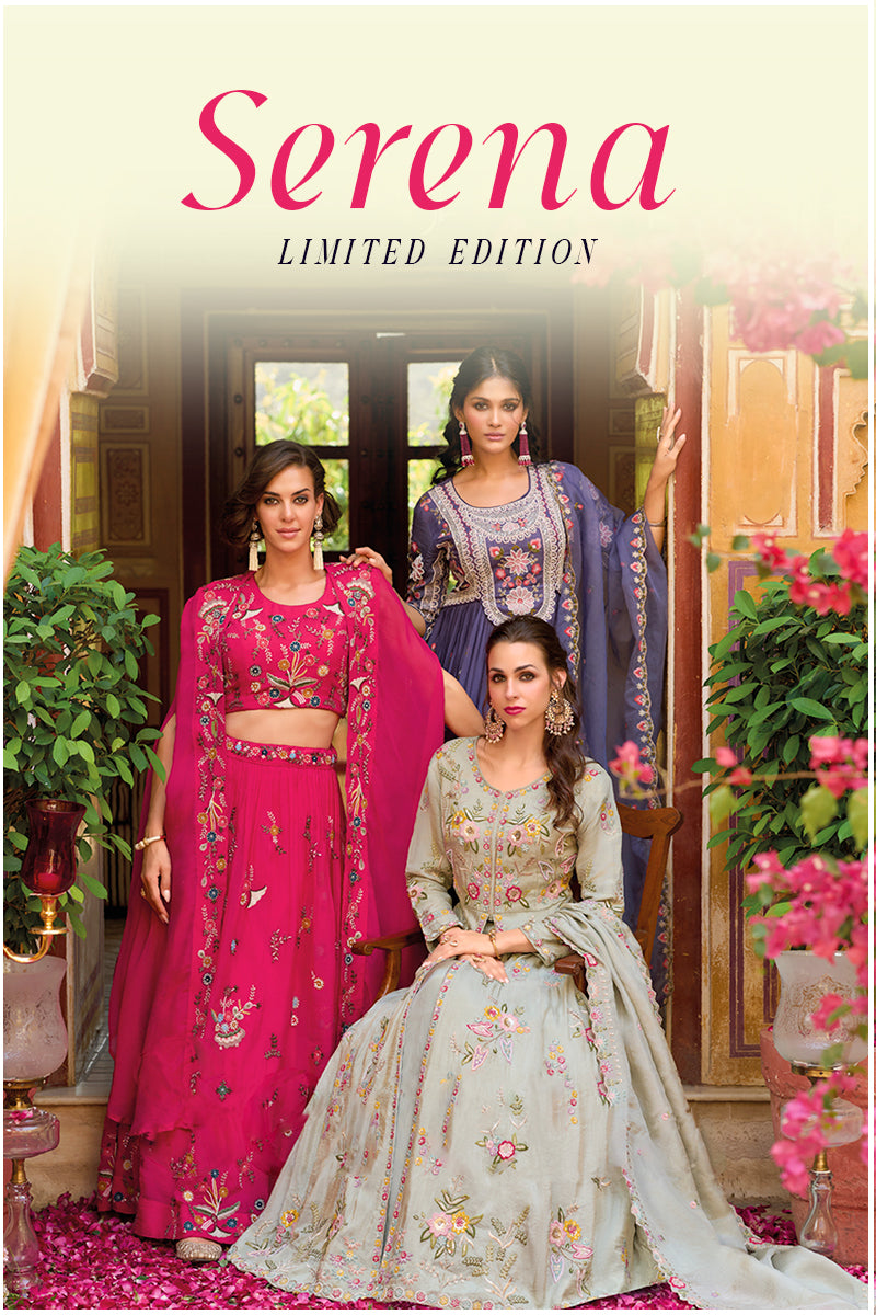 Serena Readymade Grey Silk Blend  Indowestern
