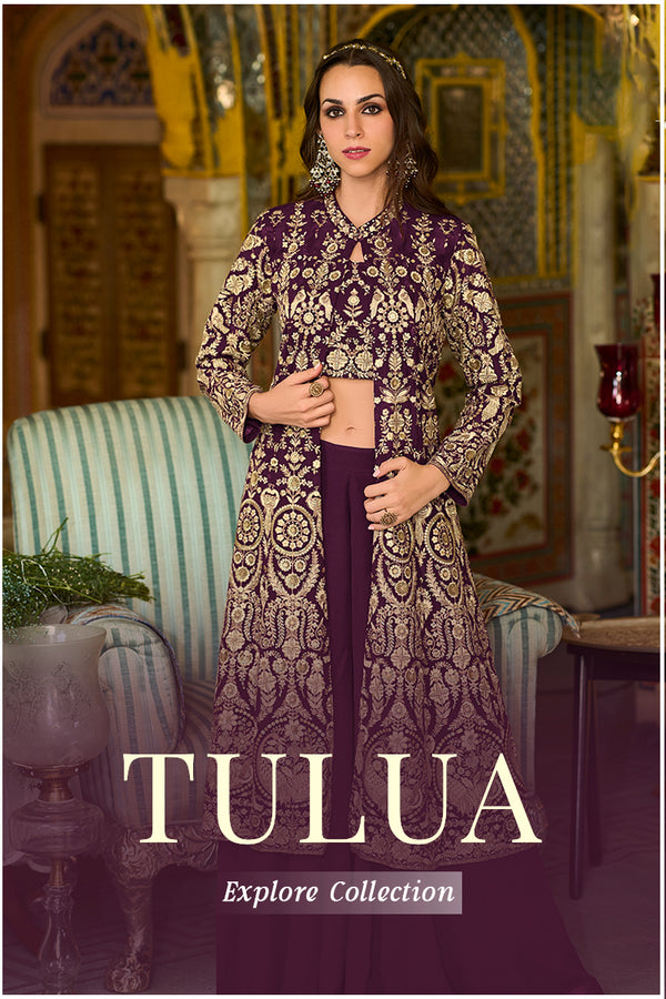Tulua Readymade Georgette Sharara Set With Shrug