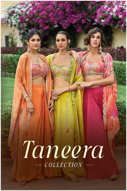 Taneera Readymade Georgette Sharara Set With Shrug