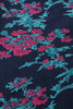 Navy Blue and Pink Floral Printed Blue Poly Rayon Fabric Kurti VCK1066