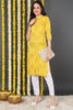 Women Cotton Fabric Trendy Festive Wear Yellow Printed Kurti VCK1334