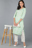 Turquoise Blue Cotton Printed Kurta VCK8580