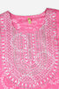 Pink Cotton Bandhani Embroidered Straight Kurta 