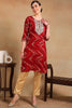 Red Viscose Rayon Chevron Printed Straight Kurta VCK9210