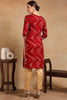 Red Viscose Rayon Chevron Printed Straight Kurta VCK9210