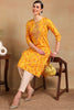 Yellow Viscose Rayon Bandhani Printed Straight Kurta VCK9265