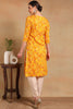 Yellow Viscose Rayon Bandhani Printed Straight Kurta VCK9265