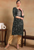 Green Silk Blend Ethnic Motifs Printed Straight Kurta VCK9337