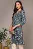 Blue Viscose Rayon Floral Printed Straight Kurta VCK9475