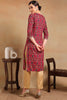 Pink Viscose Rayon Ethnic Motifs Printed Straight Kurta VCK9526