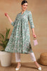 Green Viscose Rayon Floral Printed A-Line Kurta VCK9551