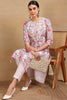 White Cotton Blend Embroidered Floral Printed Straight Kurta VCK9755