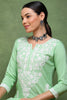 Green Viscose Rayon Solid Embroidered Straight Kurta VCK9760