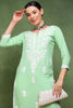 Green Viscose Rayon Solid Embroidered Straight Kurta VCK9760