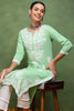 Green Viscose Rayon Solid Embroidered Straight Kurta VCK9760