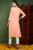 Peach Viscose Rayon Solid Embroidered Chikankari Straight Kurta VCK9761