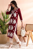 Maroon Viscose Rayon Solid Embroidered Straight Kurta VCK9765