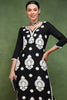 Black Viscose Rayon Solid Embroidered Straight Kurta VCK9769