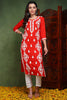 Red Viscose Rayon Solid Embroidered Chikankari Straight Kurta VCK9772RED