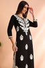 Black Rayon Solid Embroidered Straight Kurta VCK9773BLK