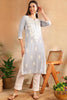 Blue Chikankari Embroidered Rayon Straight Kurta VCK9776BLU