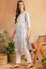 Blue Chikankari Embroidered Rayon Straight Kurta VCK9776BLU