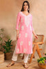 Pink Embroidered Rayon Straight Cut Kurta VCK9779PNK