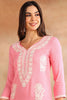 Pink Embroidered Rayon Straight Cut Kurta VCK9779PNK