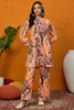 Orange Rayon Blend Paisley Printed Straight Co-ords Sets VCORD1031