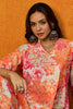 Orange Rayon Blend Floral Printed Straight Co-ords Sets VCORD1033